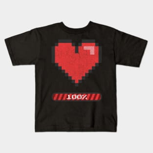 My heart is 100% loaded for you Gamer Couple 2 Kids T-Shirt